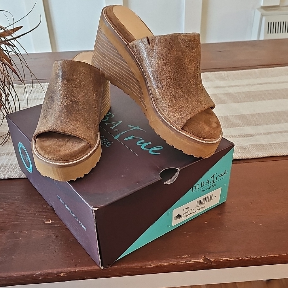 Diba True Brown Wedge Sandals